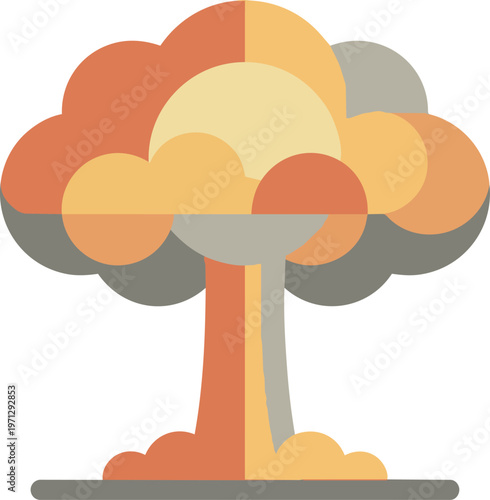Explosion Mushroom Cloud Illustration.