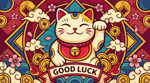 Lucky Cat Figurine Decoration.