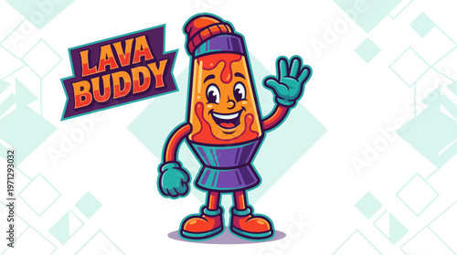 Lava Buddy Cartoon Character.