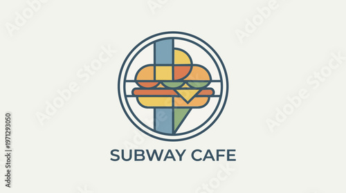 Subway Cafe Restaurant Logo Sign.