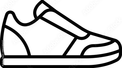 Sneaker Footwear Black Outline.