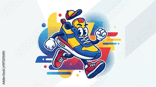 Cartoon Character Running Fast.