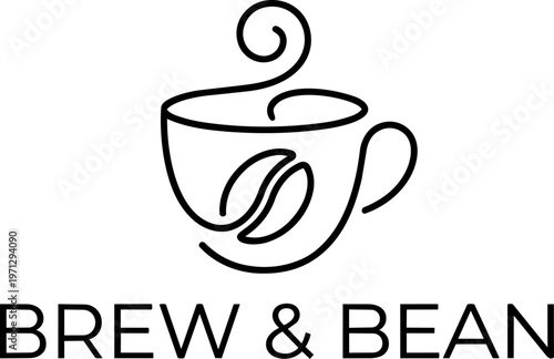 Brew and Bean Coffee Logo.