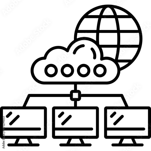 Cloud Network Outline Icon