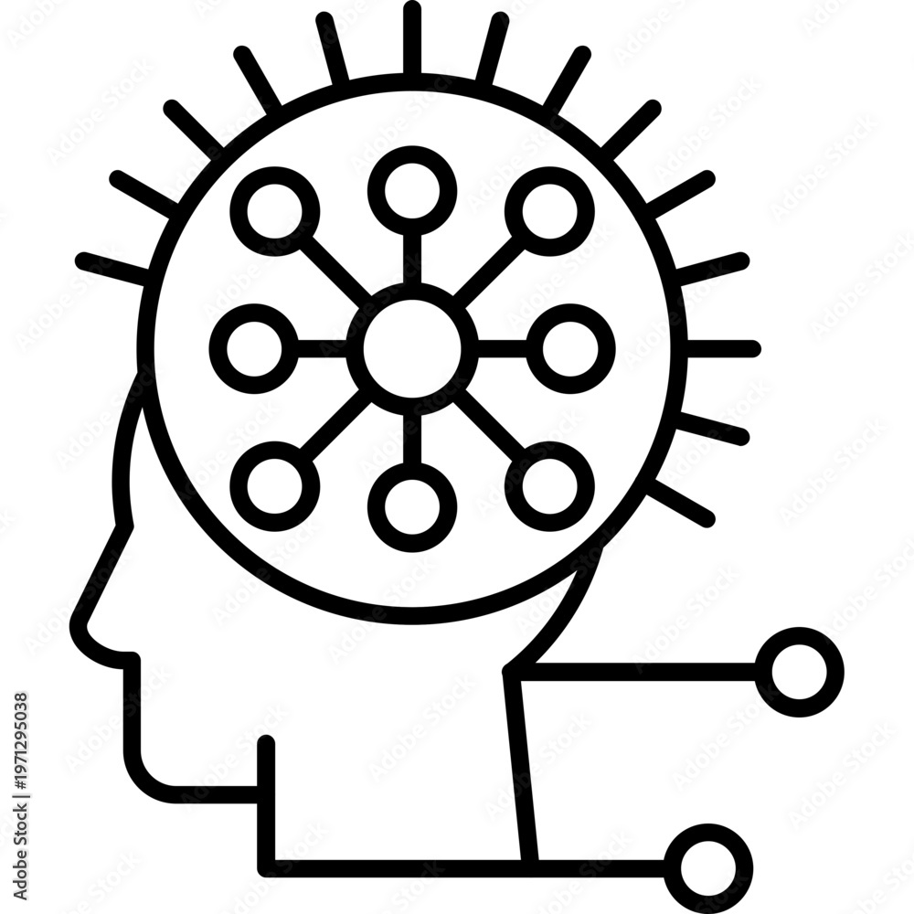 Obraz premium Cognitive System Outline Icon