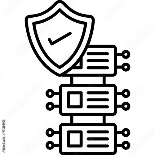 Data Backup System Outline Icon