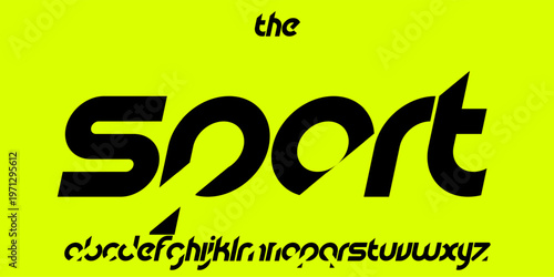 Sporty italic alphabet, wide bold font for powerful dynamic lettering, swift automotive logo, energetic daring headline, car racing branding. Vector typeset