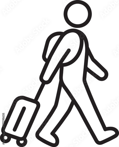 Vector illustration of a cartoon businessman and a lady silhouette walking beside a person in a wheelchair as a black symbol of inclusive fashion and sport art