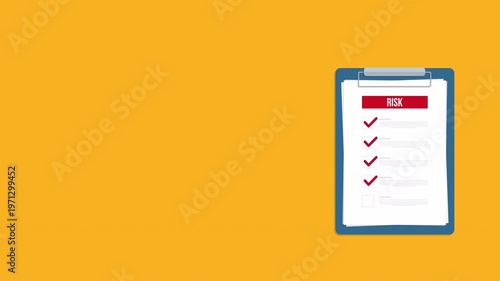 Risk Assessment Checklist Animation with Security Shield – Business Safety, Insurance Compliance, Audit Protection Loop Background UI Dashboard Video