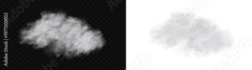 Realistic white smoke isolated on PNG background. Soft fog cloud with transparent vapor texture, perfect for overlays, visual effects and creative compositions.