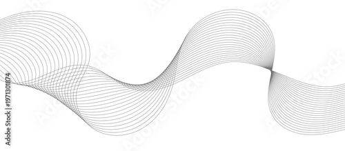Grey wave line pattern background, flowing abstract curves, subtle stripe design, elegant minimal vector illustration.
