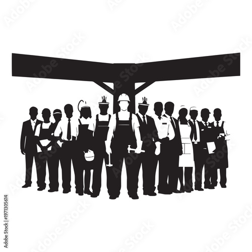 Business Team Leadership Meeting Silhouette Art