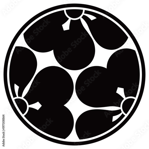 家紋です。糸輪に三つ割り追い片喰といいます。