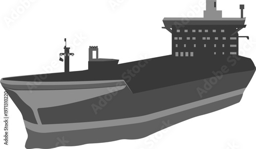 Cargo Ship Illustration of Large Container Vessel and Freight Transport for Maritime Shipping