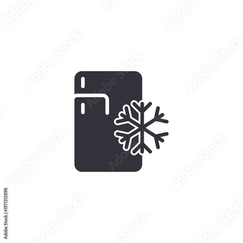Air conditioning unit with snowflake icon symbolizing cooling systems, climate control services, HVAC maintenance, and temperature regulation solutions.