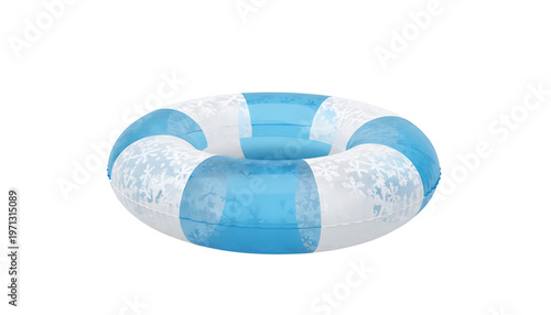 A floating swim ring in the water for fun.  isolated on a white background. PNG