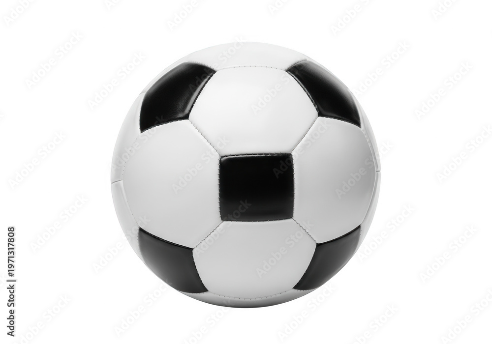 Fototapeta premium Classic black and white soccer ball with pentagonal and hexagonal patterns