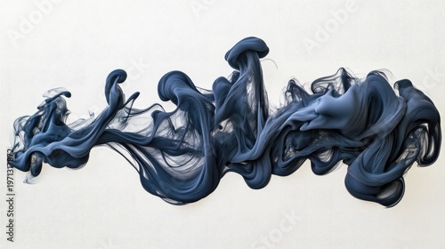Mystic blue ink cloud floating seamlessly in a serene ethereal space