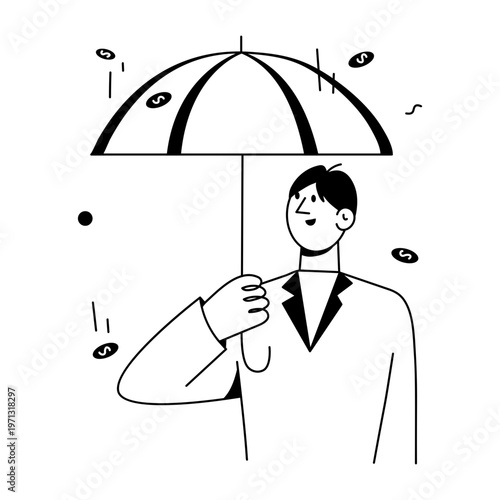 A doodle style illustration depicting a startup profit
