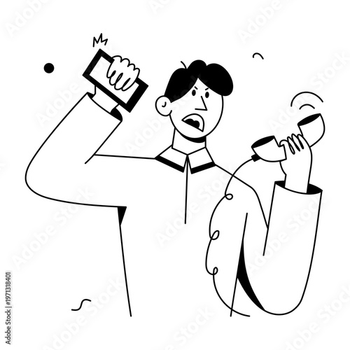 A doodle style illustration depicting a product launch
