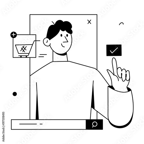 A doodle style illustration depicting a product launch
