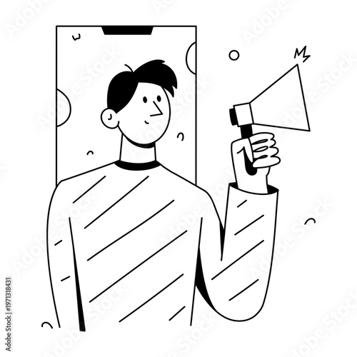 A doodle style illustration depicting a product launch
