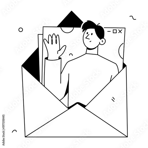 A doodle style illustration depicting a product launch
