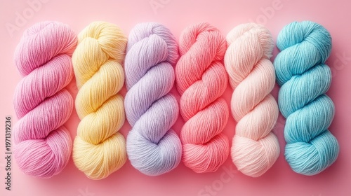 Pastel perfection yarns in a delightful array of soft hues evoke cozy warmth