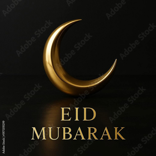 eid mubarak greeting card in black