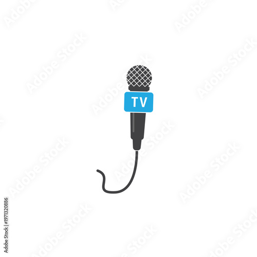 simple design vector microphone icon  tv interview broadcast presenter