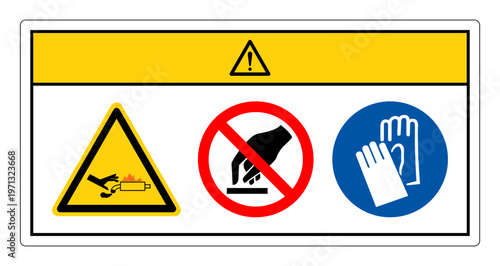 Caution Hot Exhaust Gets Extremely Symbol Sign, Vector Illustration, Isolate On White Background Label.EPS10