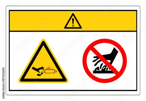 Caution Hot Exhaust Gets Extremely Symbol Sign, Vector Illustration, Isolate On White Background Label.EPS10