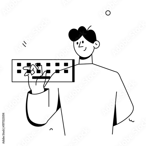 A hand drawn style illustration showing a character giving speech