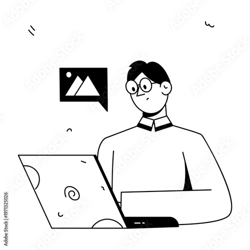 A hand drawn style illustration showing a character giving speech