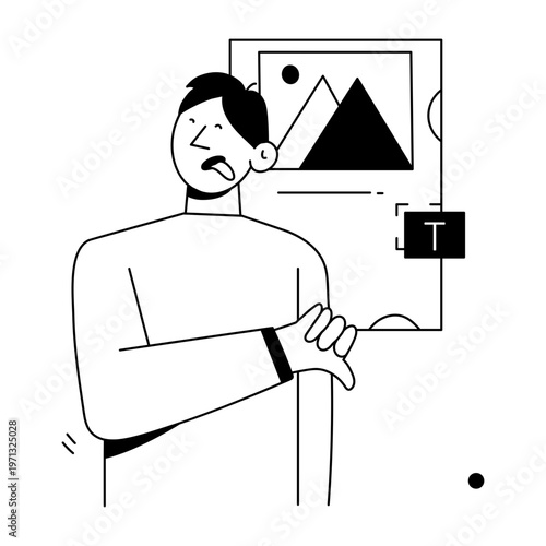 A hand drawn style illustration showing a character giving speech