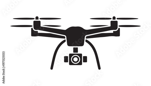 Drone icon for modern technology and aerial photography services, surveillance and flight equipment.