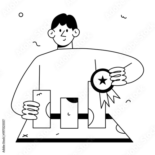 A hand drawn style illustration showing a character giving speech