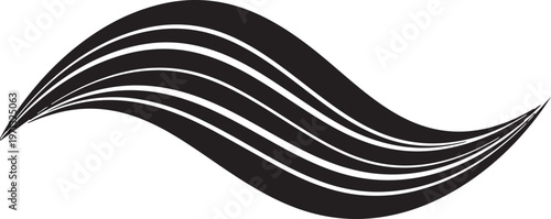 wave-inspired abstract silhouette, layered minimal form