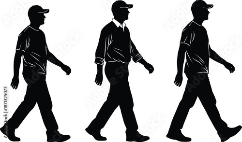 Black silhouette vector collection of school children with backpacks jumping, running, and playing for youth lifestyle and childhood education design.
