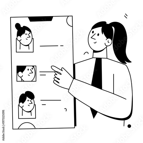 A hand drawn style illustration showing a character giving speech