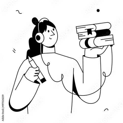 A doodle style illustration depicting an online class
