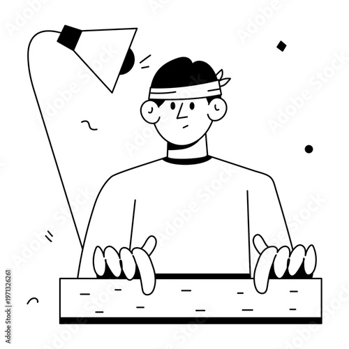 A doodle style illustration depicting an online class
