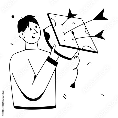 A doodle style illustration depicting an online class
