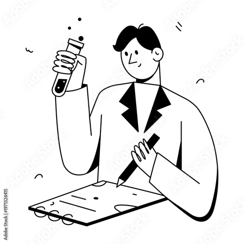 A doodle style illustration depicting an online class
