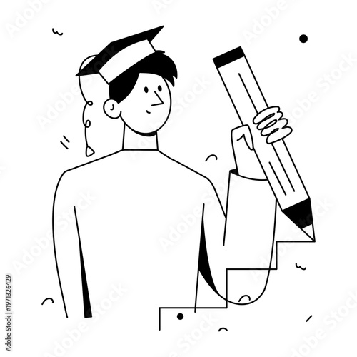 A doodle style illustration depicting an online class
