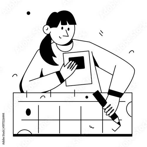 A doodle style illustration depicting an online class
