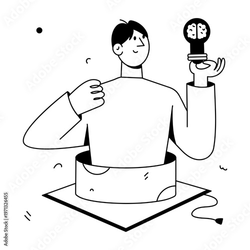 A doodle style illustration depicting an online class
