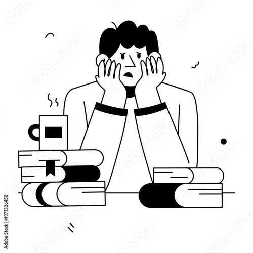 A doodle style illustration depicting an online class
