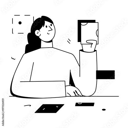 A doodle style illustration depicting an online class
