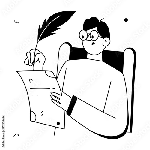 A doodle style illustration depicting an online class
